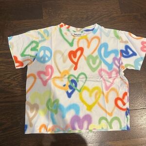 Molo Multicolor Heart and Peace Tee 4y
